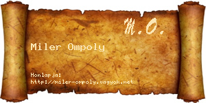 Miler Ompoly névjegykártya